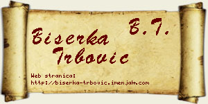 Biserka Trbović vizit kartica